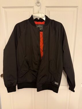 Levi's Black Bomber Jacket with Orange Quilted Lining
